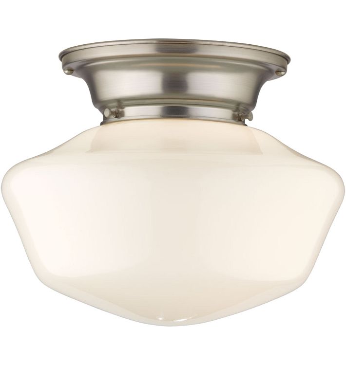 Thurman 4&quot; Flush Mount - Brushed Nickel, Schoolhouse Shade