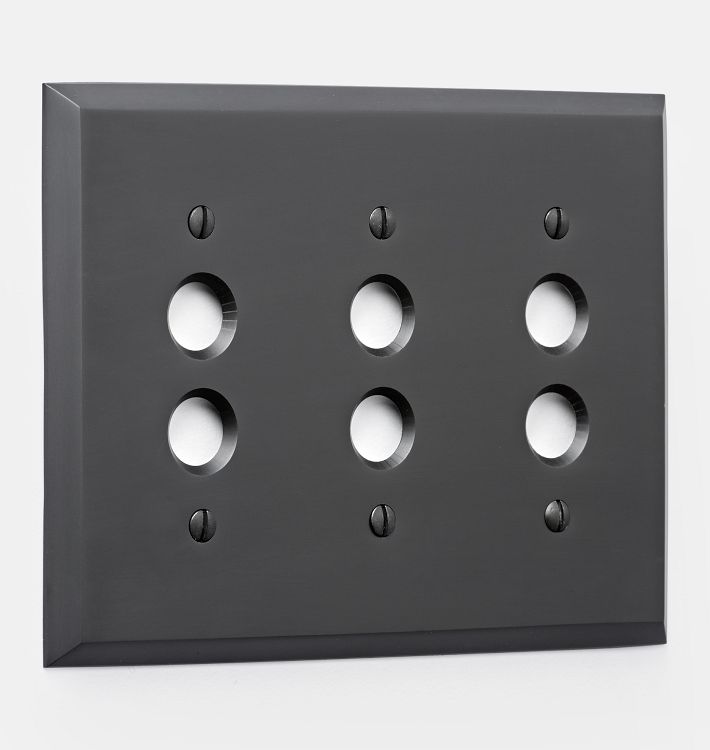 Lewis Triple Push-Button Switchplate