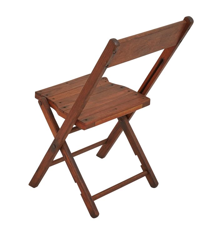 Vintage Dark Oak Folding Chair Rejuvenation