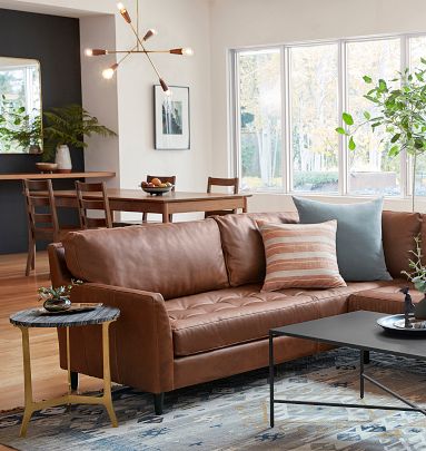 Hastings Sectional Arm Leather Sofa | Rejuvenation