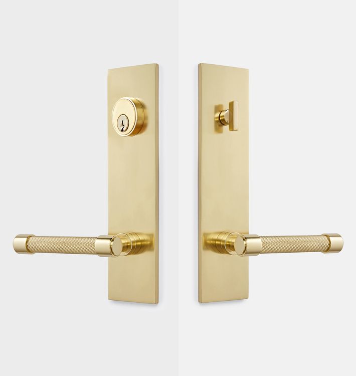 Trask Brass Lever Exterior Door Hardware Tube Latch Set Rejuvenation