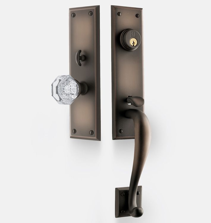 EAGH47220CUS10B Rockwell Premium San Jose Solid Brass Entry Door Handle Set  in Antique Black - Premium Hardware