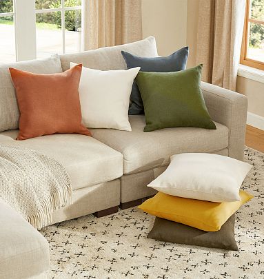 Modern Solid Cotton Linen Sofa Cushion Embrace Pillow 45x45cm/17.7