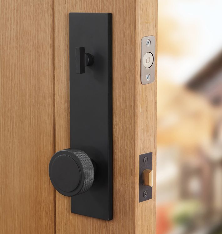 Trask Brass Knob Exterior Door Set With Level Bolt Smart Lock