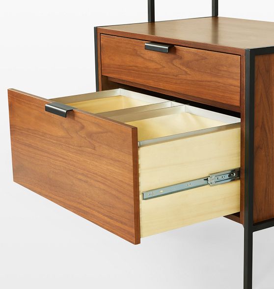 Burton 2-Drawer Storage Tower with Shelves | Rejuvenation
