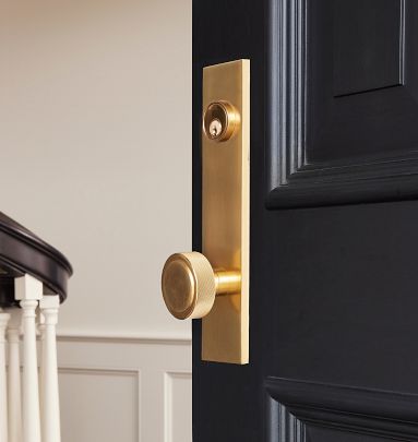 Trask Brass Knob Exterior Door Set With Level Bolt Smart Lock