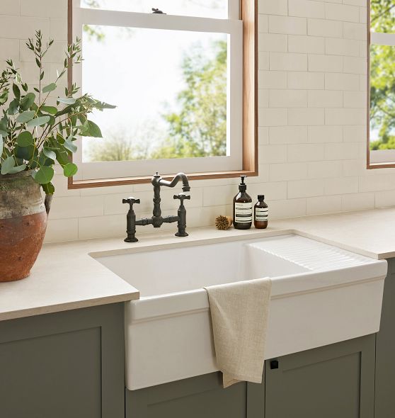 Fireclay Sink with Washboard | Rejuvenation