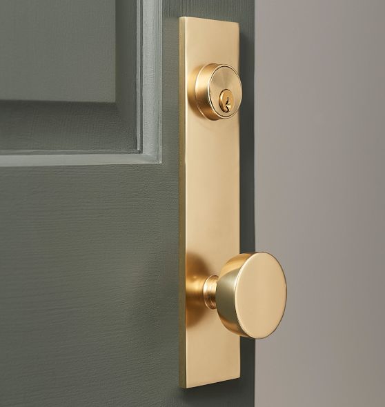 Tumalo Brass Knob Exterior Door Hardware Tube Latch Set | Rejuvenation