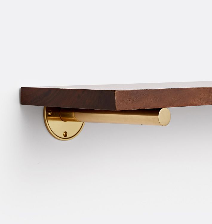 8" Brass Rod Shelf Brackets Set of 2 Rejuvenation