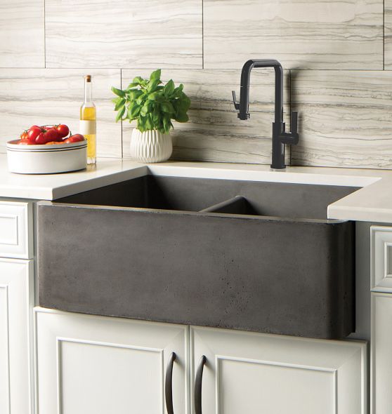 Farmhouse NativeStone Double Kitchen Sink | Rejuvenation