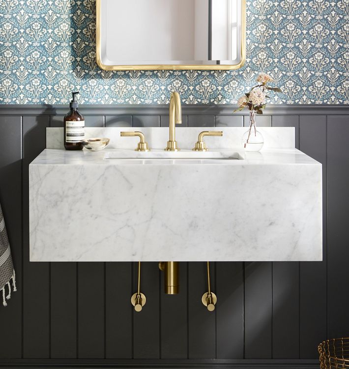 Marble Bathroom Shelf Bath Shower Shelf Wall Mounted Cosmetic