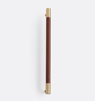 Leather Appliance Handle Wrap The Oswego - Kitchen Appliance Cover -  Walnut