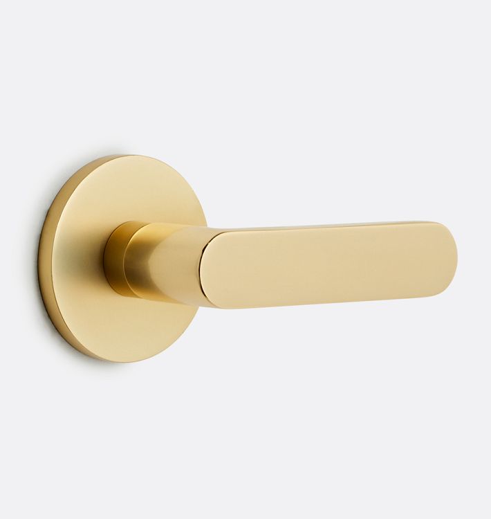 Bowman Brass Lever Tube Latch Interior Door Set, Round Backplate