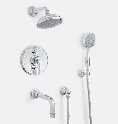 Kohler Components Pressure Balanced Shower System with Shower Head, Hand  Shower, Valve Trim, and Shower Arm