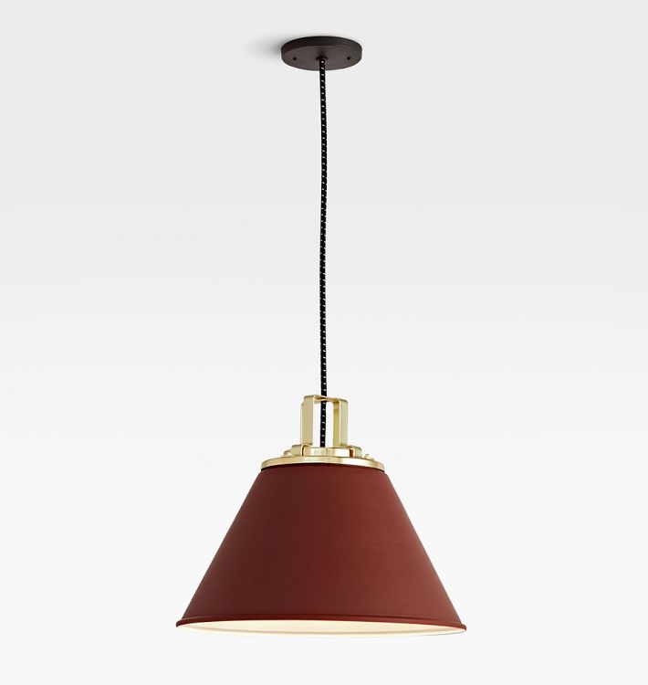 Butte 18&quot; Cone Aged Brass Pendant