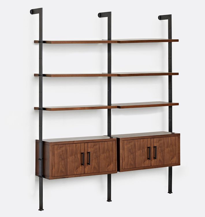 Modular Storage Cabinet, Wooden Cabinet with Two Shelves