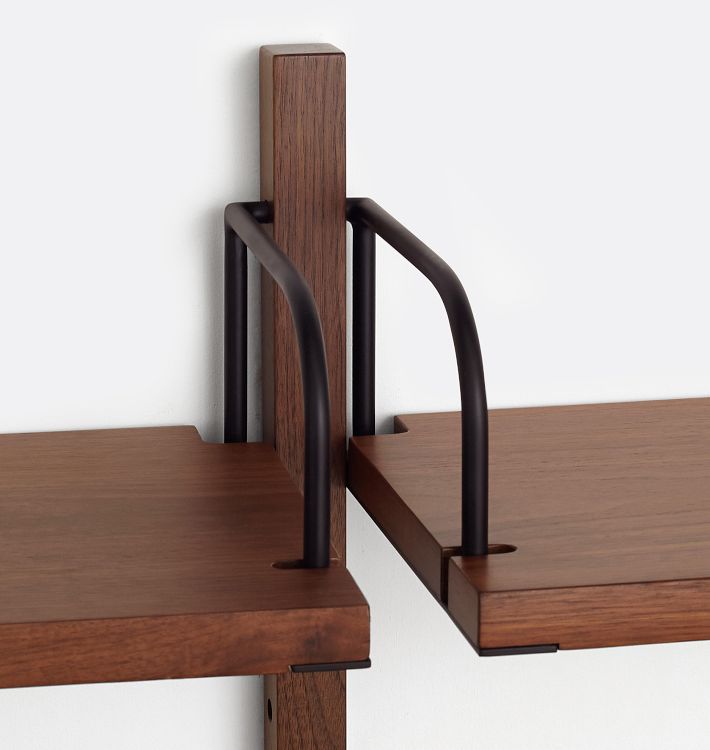 Hart Modular Walnut Triple Shelving Unit with Rejuvenation