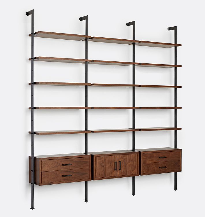 Blaire Wall System 3-Drawer, Storage Bookshelf