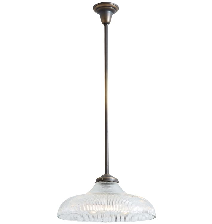 New Pendant with Vintage Holophane Shade and Socket Cluster