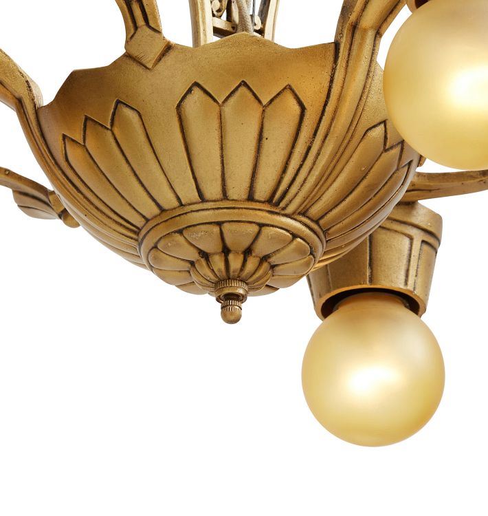 Vintage Art Deco Bare Bulb Chandelier Rejuvenation