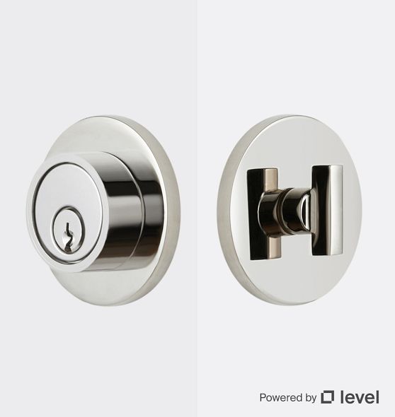 Trask Brass Knob Exterior Door Set With Level Bolt Smart Lock