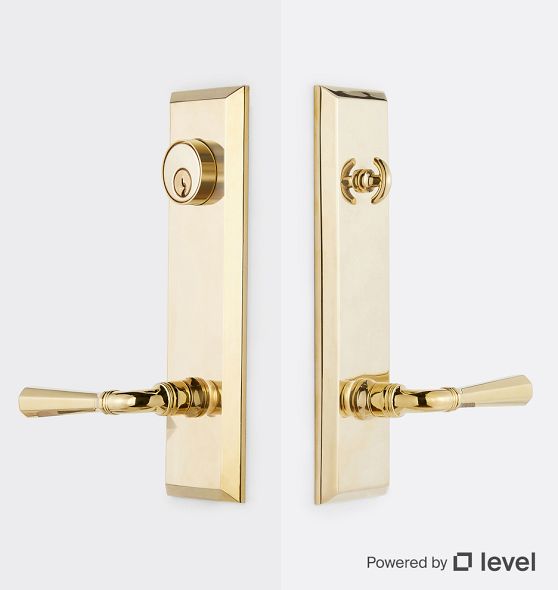 Trask Brass Knob Exterior Door Set With Level Bolt Smart Lock