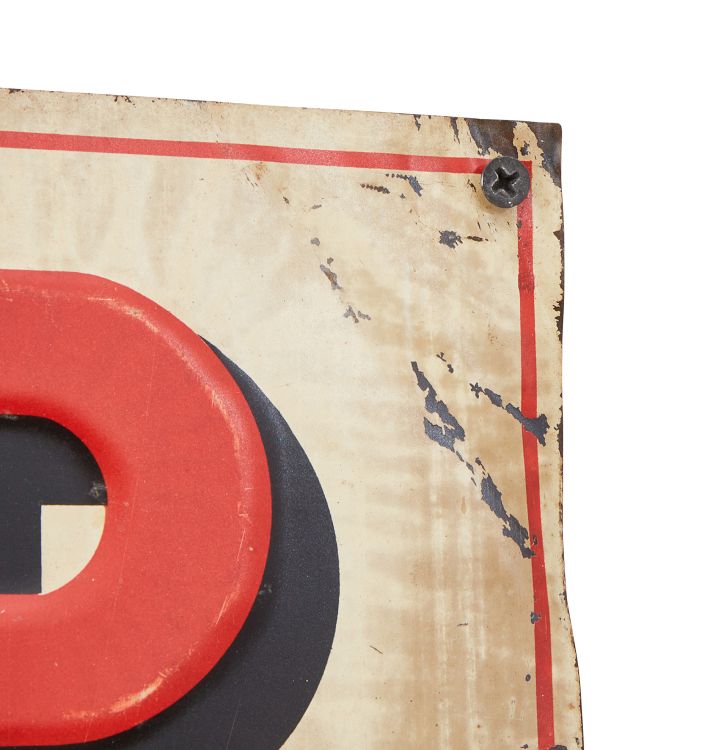 Embossed Steel Red Top Beer Sign Rejuvenation