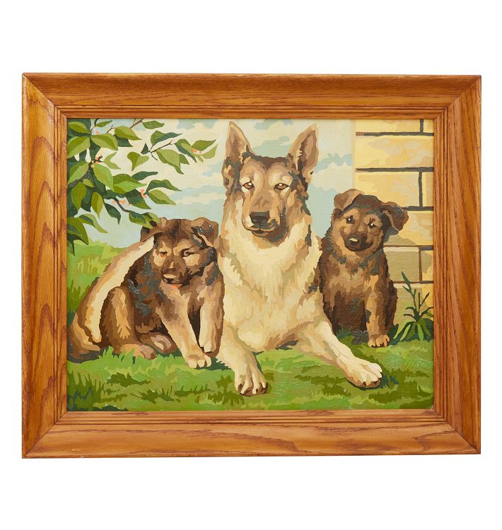 Paint by Numbers German Shephard Family Scene Rejuvenation