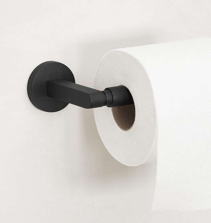 Black Toilet Paper Holder With Shelf Toilet Roll Holder Black Minimalist  Bathroom Decor 