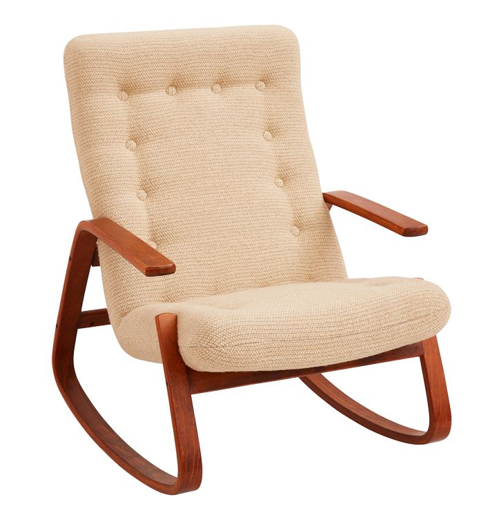 Reupholstered Westnofa Rocking Chair by Ingmar Relling Rejuvenation