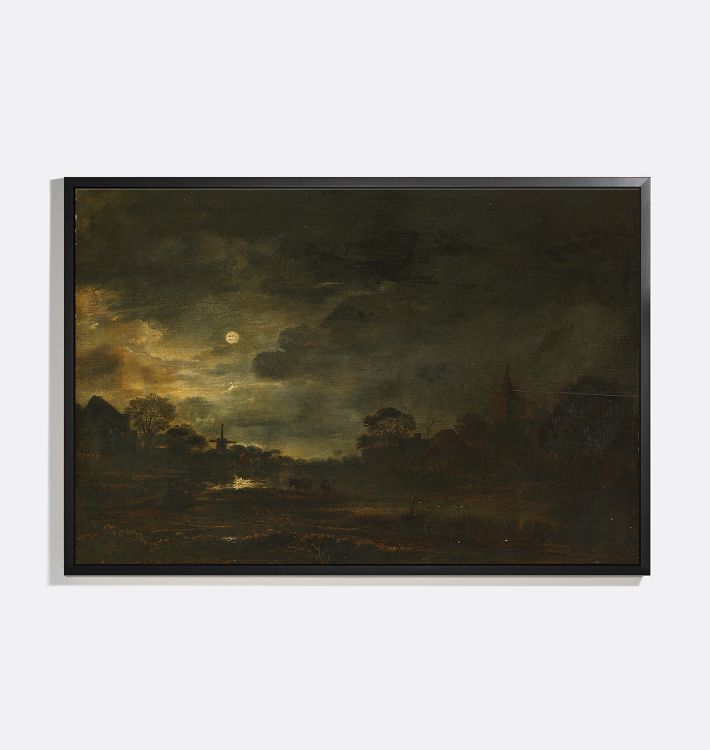 Landscape by Moonlight Framed Reproduction Wall Art Print