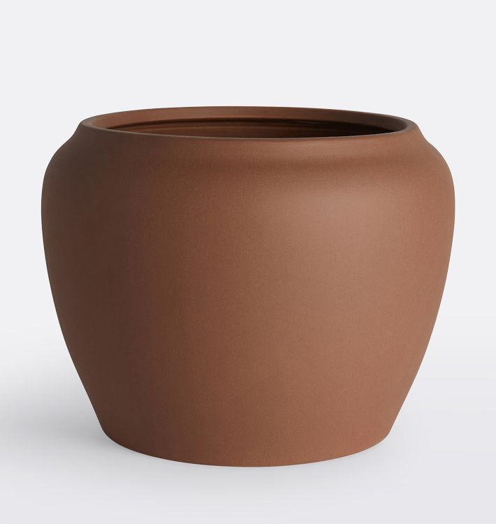 Maria Earthenware Planter 12" Matte Dark Brown