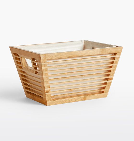 Rebrilliant Plastic Storage Baskets With Bamboo Lid Pantry