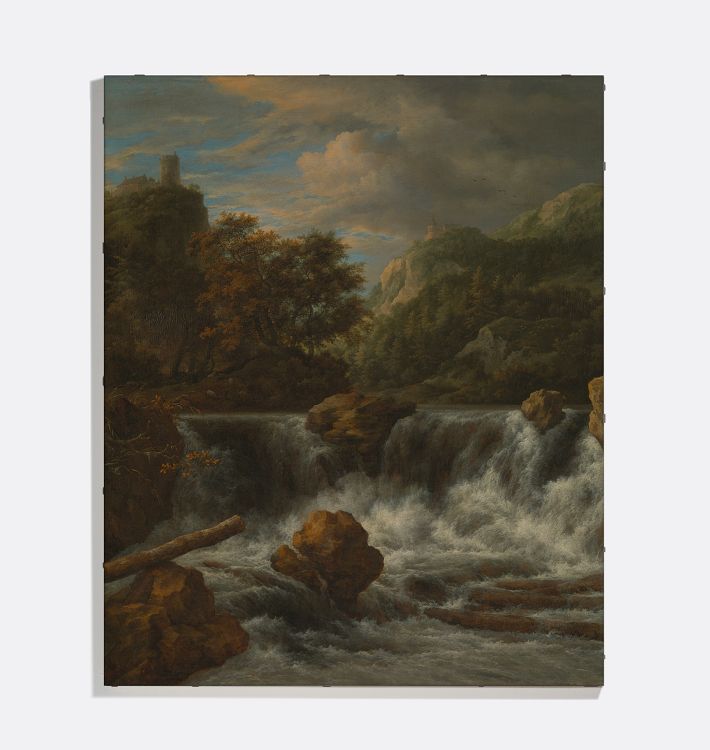 Mountain Landscape With Waterfall Reproduction Wall Art Print