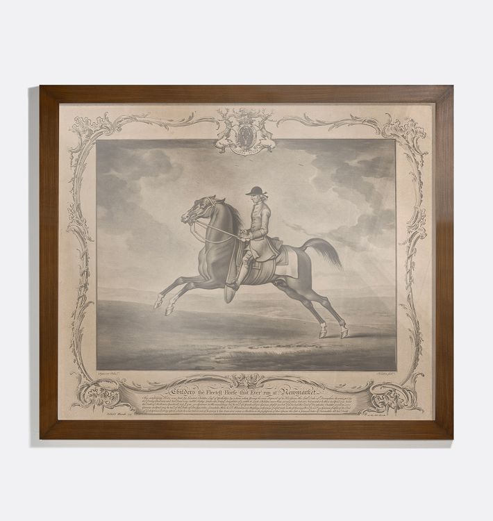 Race Horse With Jockey I Framed Reproduction Wall Art Print