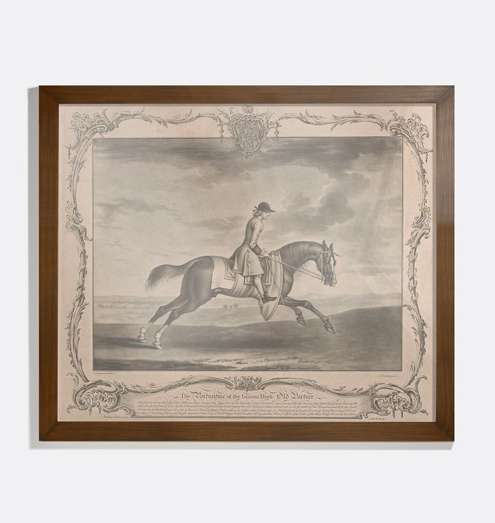 Race Horse With Jockey II Framed Reproduction Wall Art Print