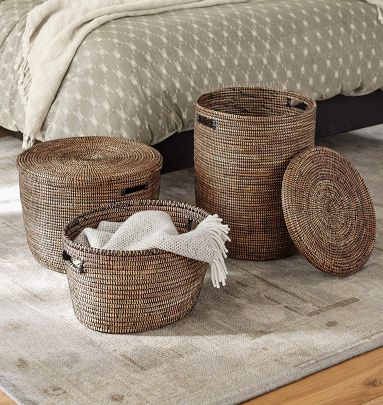 Lacey Round Woven Basket