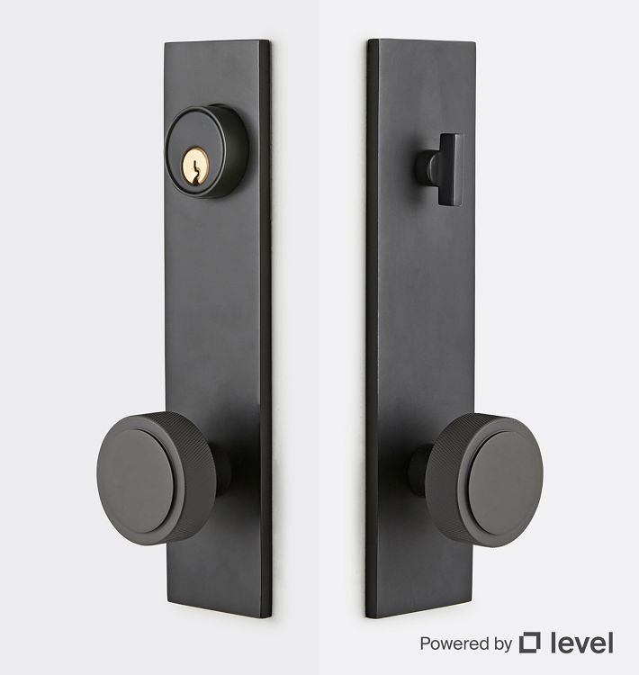 Trask Brass Knob Exterior Door Set With Level Bolt Smart Lock