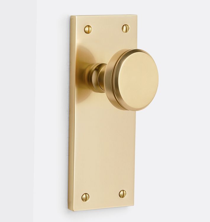 Cupboard Knobs On Decorative Backplate In Antique Brass, Door handles &  door accessories