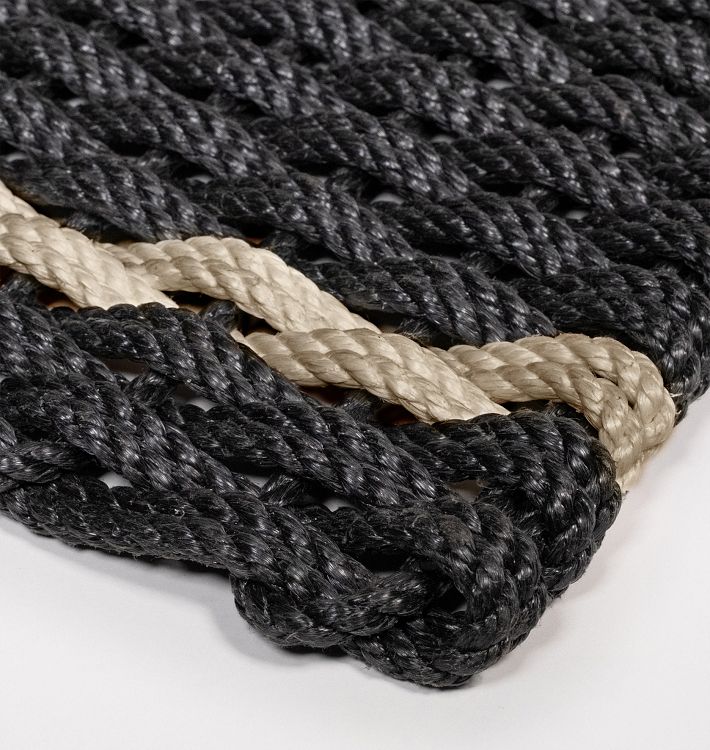 Charcoal, Pearl Stripe, Woven Rope Doormats