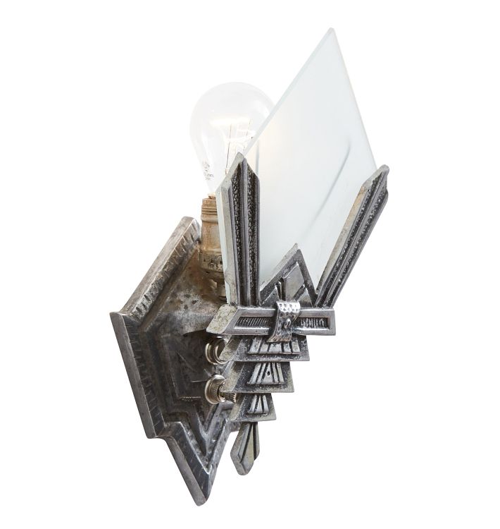 Art Deco Sconce With Etched Glass Diffuser Circa 1930