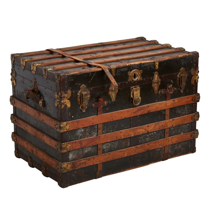 old steamer trunk. has an eagle lock.