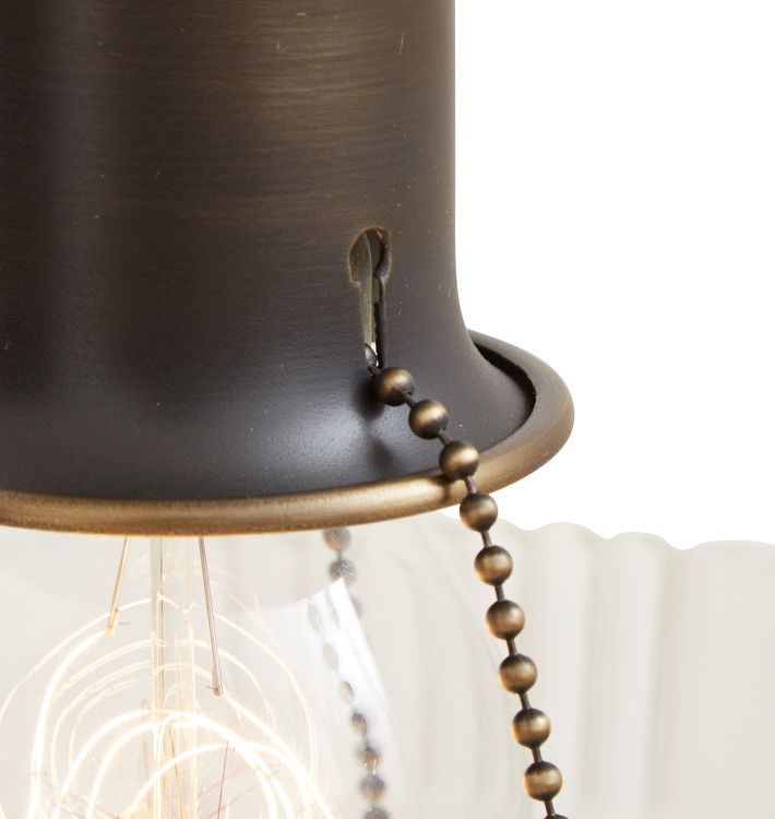 Vintage Bead Chain Fixture with Etched Shade Rejuvenation