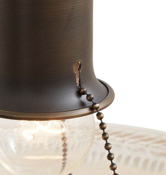 Vintage Bead Chain Fixture with Etched Pressed Glass Shade Rejuvenation