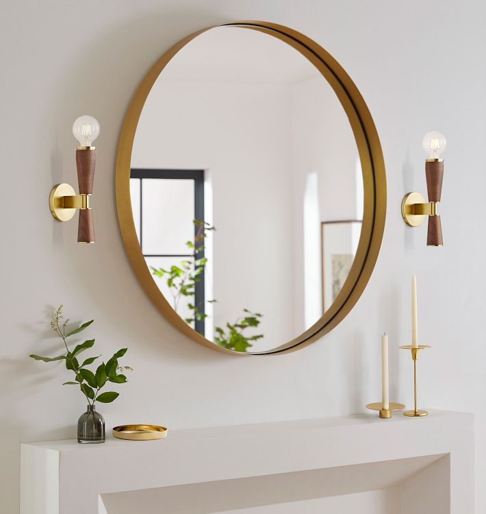 Metal Frame Round Mirror