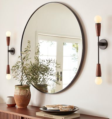 Round Metal Framed Mirror