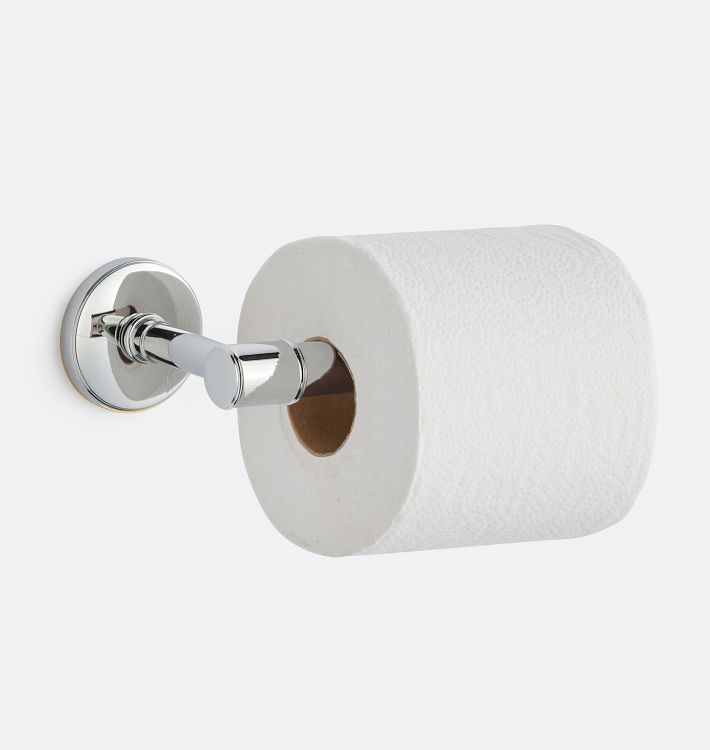 Classic Round Brushed Nickel Wall-Mounted Toilet Paper Holder