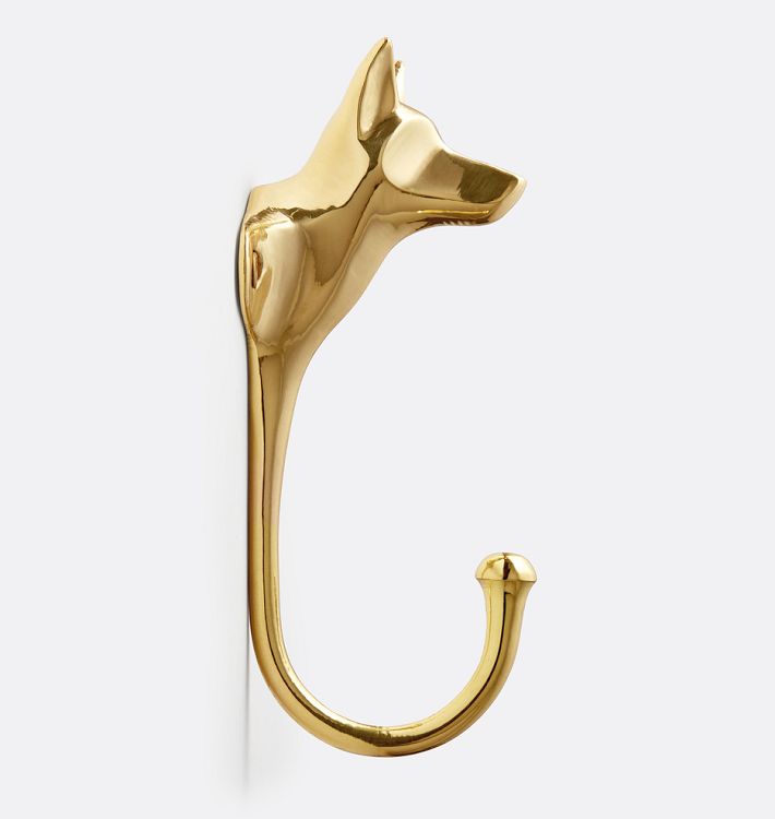 Cast Brass Dog Hook