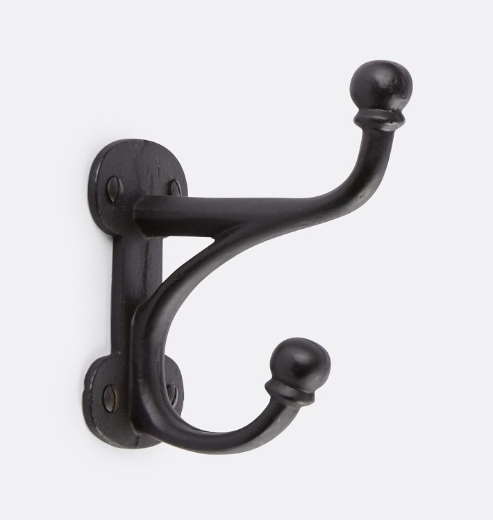 Traditional Coat Hook - Rust Finish Cast in Style Lacquer Coat