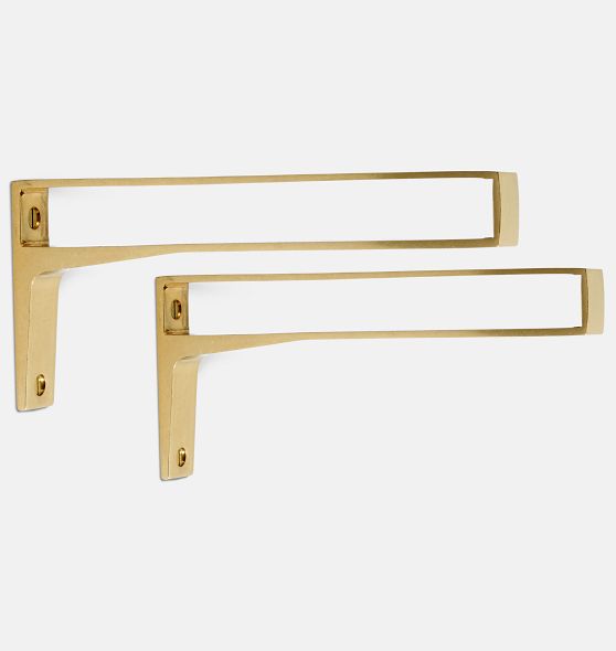 10 Brass Rod Shelf Brackets Set of 2
